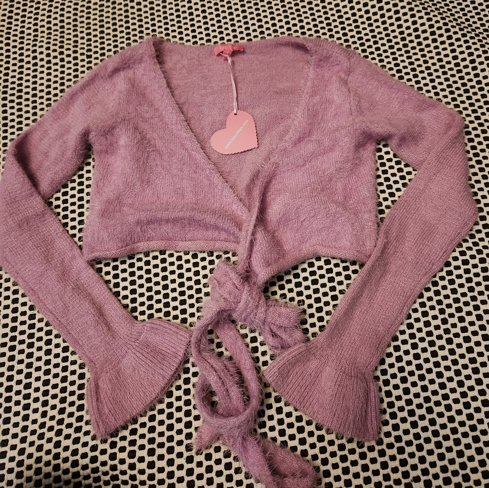 Sugar Thrills Fuzzy Wrap Sweater